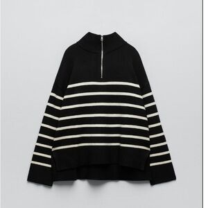 Zara Zip Striped Sweater